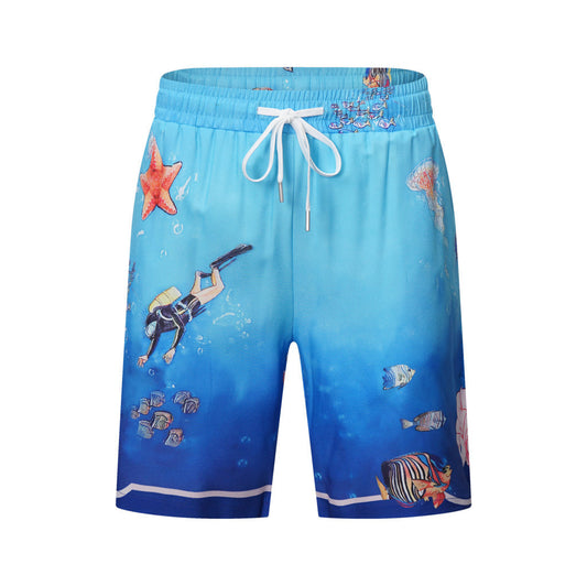 Fond Marin Print Swim Shorts
