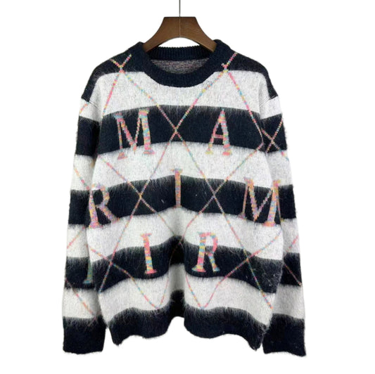Argyle Stripe Knit Sweater